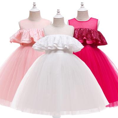 China Children's beauty girl dress western style birthday billing sequin princess wedding fluffy dress washable for sale