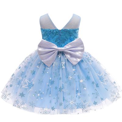 China Autumn New Girls Aisha Princess Washable Sequin Front And Back Hollow Out Mesh Dress For Kid for sale