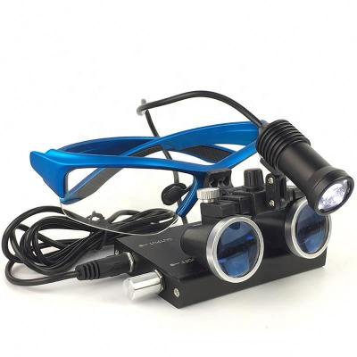 China Medical Metal LED Surgical Loupes 3.5X 2.5X Magnifier Dental Glass Loupes for sale