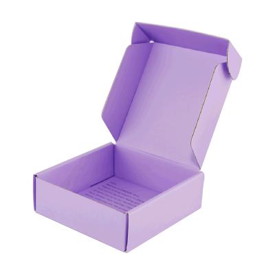 China Recycled Materials Custom Printing Corrugated Paper Mailer Shipping Purple Packaging Boxes for sale