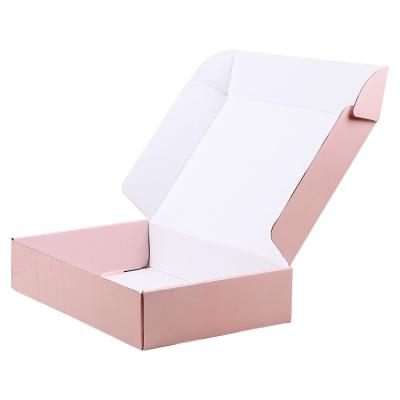 China Cheap Recycled Materials Price Postal Cheap Custom Logo Packaging Pink Cardboard Boxes For Shipping for sale