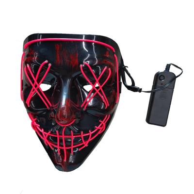 China Celebration Party Props Light Up Neon EL Wire Glowing Mask Halloween Promotion Party Masks Flashing Light Masks for sale