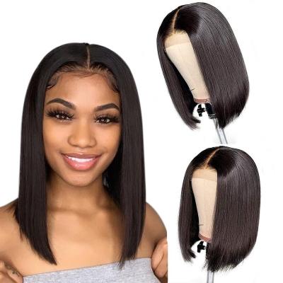 China Factory Price Silky Straight Short Bob Straight Lace Front Wig, Remy Brazilian Human Hair Bob Wigs For Black Women, Hair Wigs for sale