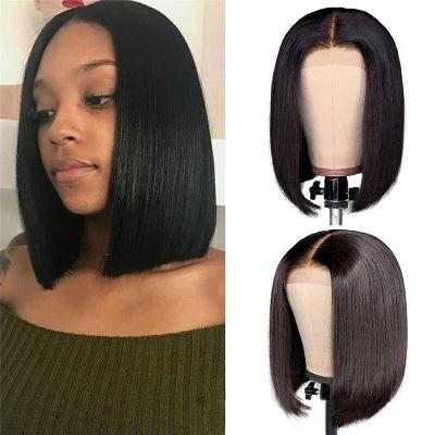 China Virgin Indian Raw Silky Straight Human Hair Lace Frontal Wig For Women Full Lace Front Wig Deep Wave Curly Bob Closure Wig HD Color for sale