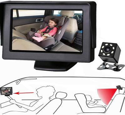 China Easy Observe 4.3 inch Baby Infant Safety Car Back Seat Camera Monitor HD Rear View Reversing LCD Display with Night Vision Backup Rearview for sale