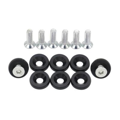 China Countersunk 10pcs Fender Washer JDM Style fit Any 6mm Hole Bumpers Engine Dress Up License Plate Aluminum Washers With Bolts for sale