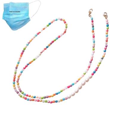 China Sundysh Rainbow Beaded Face Chain Lanyard Strap Facemask Holder Retainer Facemask Masking Necklace for Women or Girls for sale