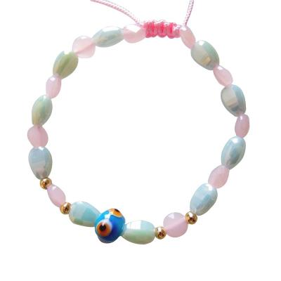 China BOHEMIA Sundysh Boho Crystal Blue Eye Beaded Adjustable EvilEye Bracelet for Girls Women for sale