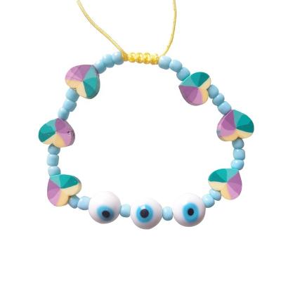 China BOHEMIA Sundysh Blue Eye Heart Beaded Bracelet For Girls Women for sale