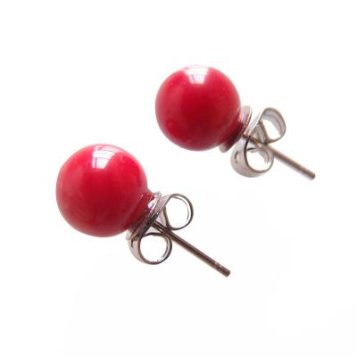 China CLASSIC Sundysh Fashion Coral Stud Earrings Red Single Earring For Women Girl for sale