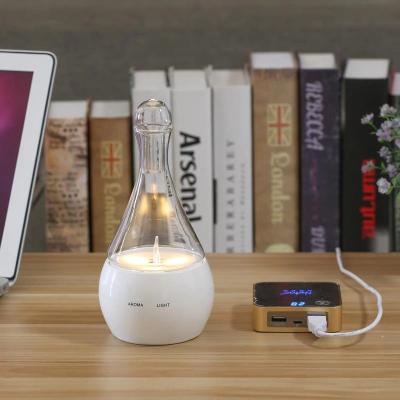 China Hotel 50ml Ultrasonic Aromatherapy Diffuser Nebulizer Essential Oil Diffuser Waterless Wood/Glass Ceramic For Home Office for sale