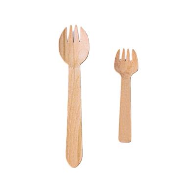 China Disposable Customized Wooden Spork Outdoor Sporks Portable Spork for sale