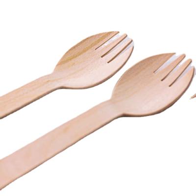 China Hot Sale Disposable Mini Wooden Spork Short Spork Disposable Spork for sale