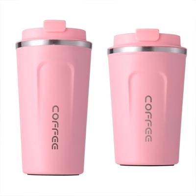 China Sustainable Logo Vacuum Insulated Double Wall Tumbler To Go Reusable Custom Coffee Mugs 304 Stainless Steel Reusable Coffee Cup Mugs With Lid for sale