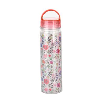 China Sustainable High Quality Plastic Water Bottle 550ml Plastic Drink Bottles With Lid And Straw for sale