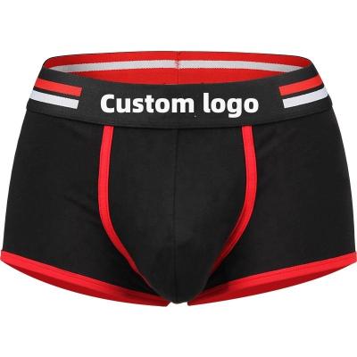 China High Quality Custom Logo Solid Cotton Spandex Knitted Antibacterial Mens Underwear Breathable Shorts Boxer Shorts Free Sample Mens Underwear for sale