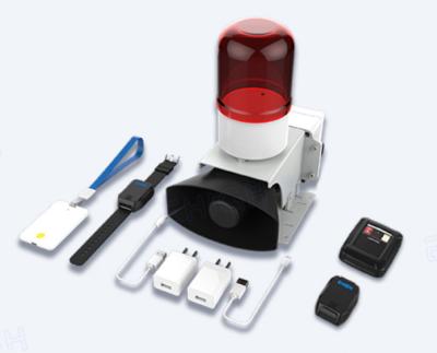 China UWB Forklift Proximity Alert System LED Pedestrian Flash Warning Siren Alarm L240mm*W157mm*H255mm for sale