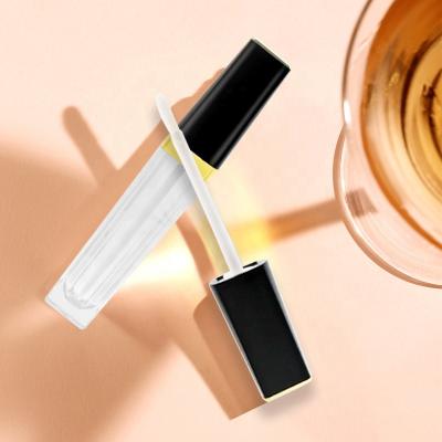 China Cosmetic in 6ml Lipstick Stock Tube 6ml Liptint Tube Clear Bottle with Black Lid for sale