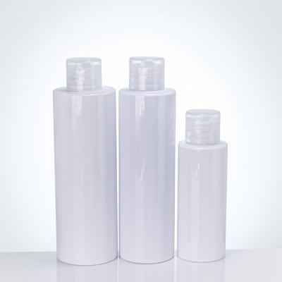 China Mini 30ml 50ml 100ml 200ml Plastic PET BEAUTY PACKAGING Flip Cap Bottle Round Shoulder Flip Cosmetic Bottle for sale