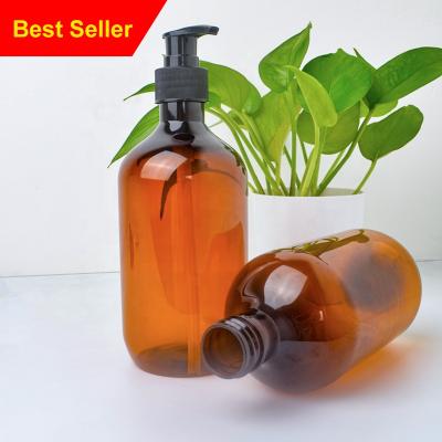 China 500ml cosmetic wholesale PET empty plastic bottle for women shampoo and male shower bath for sale