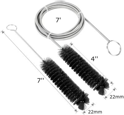 China Viable CPAP Tube Cleaner Feet Brush-7+7 Inches Stainless Steel Flexible Bristle Wire Brush Convenient Fits For Standard 22mm Diameter TU for sale