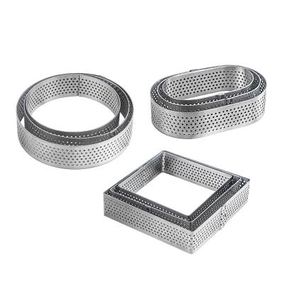 China Stainless Steel Round Cake Mold Mousse Ring Kitchen Tools Square Cooking DIY Cookie Cutter Viable Cake Ring Tools Bakeware for sale