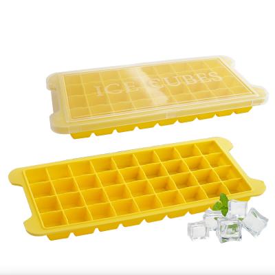 China Easy Version 36 Grids Non Viable Stick Ice Cube Trays Trial Box Silicone Mold With Lid Kitchen Toys Chocolate Mold for sale