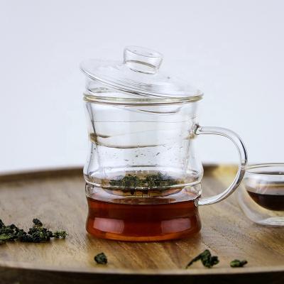 China Household 350ml High Borosilicate Tea Cup Hot Selling Heat Resistant Glass Cup With Infuser And Glass Lid for sale