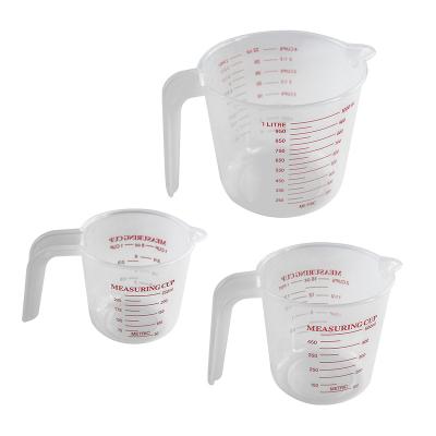 China 3pcs 250ml 500ml 1000ml Measuring Cups Sets Pastry Tools Lab Kitchen Accessories Viable Plastic Kitchen Toys for sale