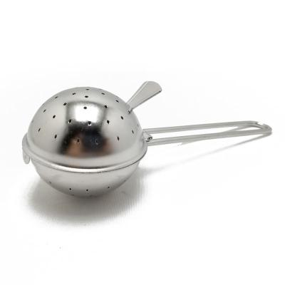 China Food Grade Sustainable Stainless Steel Ball Shape Tea Infuser With Short Handle for sale