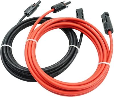 China Cross-linked professional solar polyethylene, red and black jumper cable extension cable lines, including solar outlets installed on both sides for sale