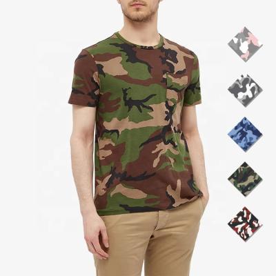 China Outoodr Camouflage Performance Fit Custom Anti Shrink T-shirt Men Quick Dry T-shirts Camouflage Print Chest Pocket Short Sleeve T-shirt for sale