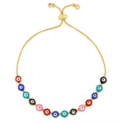 China Wholesale New Style KDB8367 CLASSIC Evil Eye Chain Bracelet Evil Eye Brass Adjustable Bracelet for sale