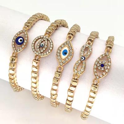 China CLASSIC wholesale latest fashion KDB8346 evil eye bracelet gold plated evil eye bracelet for sale