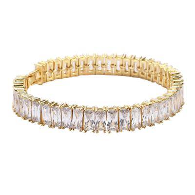 China KDB7466 CLASSIC Wholesale Women Zircon 18K Gold Tennis Chain Bracelet for sale