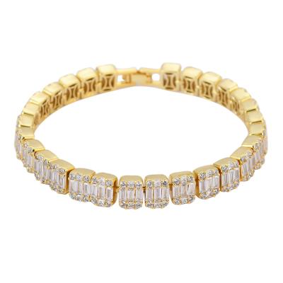 China Wholesale CLASSIC Gold Tennis Zircon 18K Chain Bracelet KDB7463 for sale