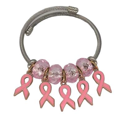 China KDB6924 CLASSIC Wholesale Stainless Steel Breast Cancer Awareness Bracelets for sale