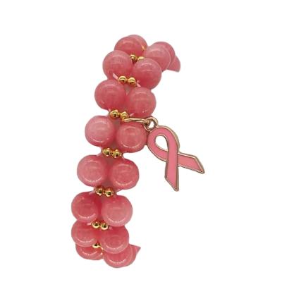 China Fashion KDB7100 Wholesale CLASSIC Gemstone Breast Cancer Awareness Bracelet for sale