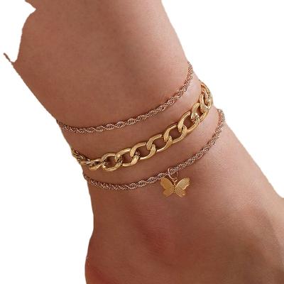 China Latest CLASSIC Wholesale KDB6834 Butterfly Chain Anklet Bracelet for sale