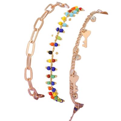 China Latest Wholesale KDB6832 CLASSIC Gold Charm Anklet Chain Bracelet for sale