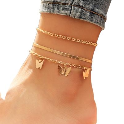 China Latest CLASSIC Women's Wholesale Fashion Butterfly Anklet Chain Bracelet KDB6772 for sale