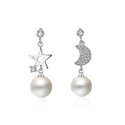 China KDB8497 fashion CLASSIC wholesale women pearl moon stud earrings and star stud earrings for sale