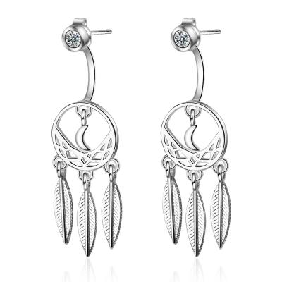 China Fashion KDB8493 CLASSIC wholesale silver plated metal moon earrings hanging earrings for sale