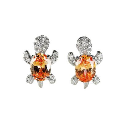 China CLASSIC Wholesale Luxury Earrings KDB8992 Cubic Zirconia Copper Sea Turtle Stud Earrings for sale