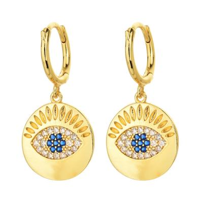 China CLASSIC Wholesale Luxury Earrings KDB8990 Cubic Zirconia Copper Eye Stud Earrings for sale