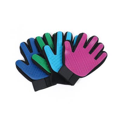 China Hot Sale Viable Dog Pet Grooming Glove Silicone Cats Brush Comb Deshedding Hair Gloves Pet Comb Stabilized Dogs Bath Feeds for sale