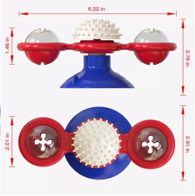 China Viable Ball Cat Toy Interactive Scratcher Contains Windmill Catnip Throwing Massage Suction Cup Toy For Cats Puzzle Training Toy for sale