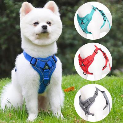 China Amazon Sale Soft Mesh Padded No Pull Dog Harness Polyester Reflective Warm Reflective Vest Dog Harness For Small Medium Large Dogs for sale