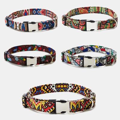 China DETACHED Dog Collar Bohemian Ethnic Style Personalized Custom Engrave Names and Phone Number Prevent Lost Adjustable Pet Collars for sale