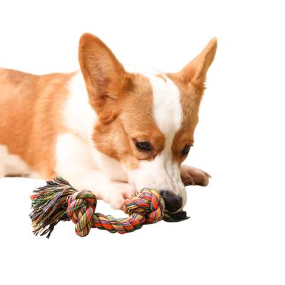 China Viable Dog Toys Durable Braided Puppy Color Rope Tug Cotton Chew Knot Toy Cat Dog Training Toys Pet Supplies Multi-size for sale